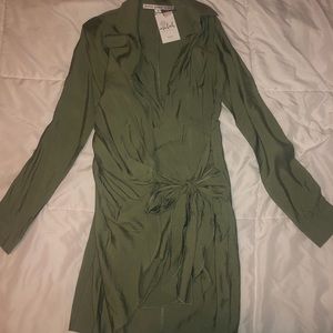 Cute green shirt dress